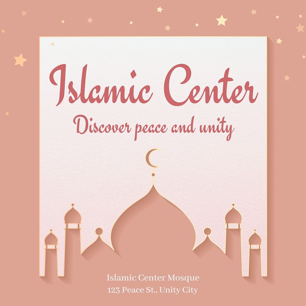 Islamic center Facebook post template