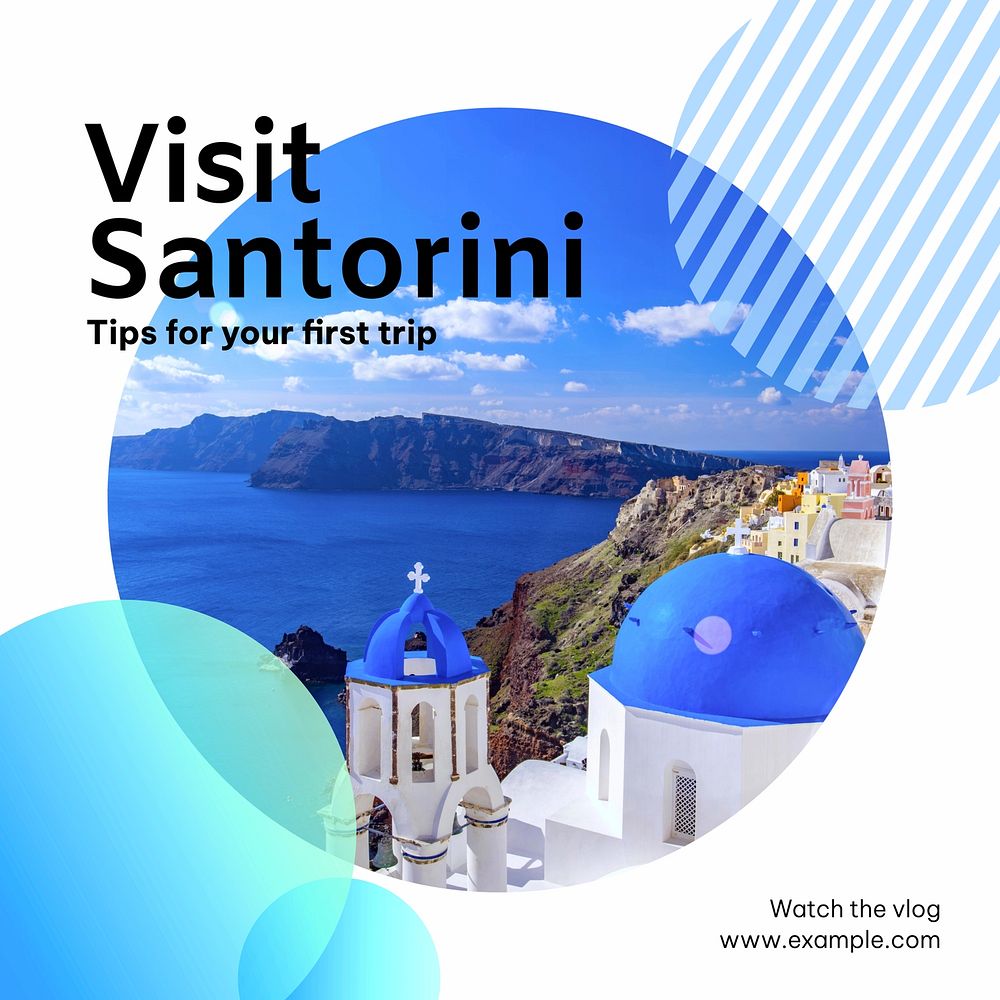 Visit Santorini Facebook post template