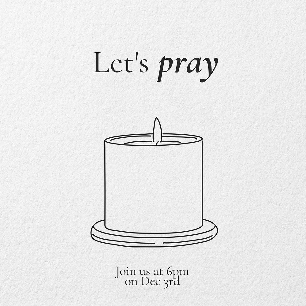Let's pray Instagram post template