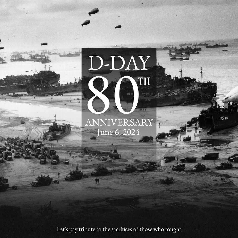 D-day anniversary Instagram post template