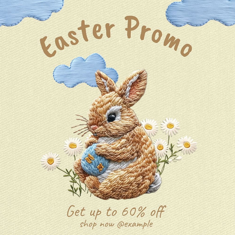 Easter promotion Facebook post template