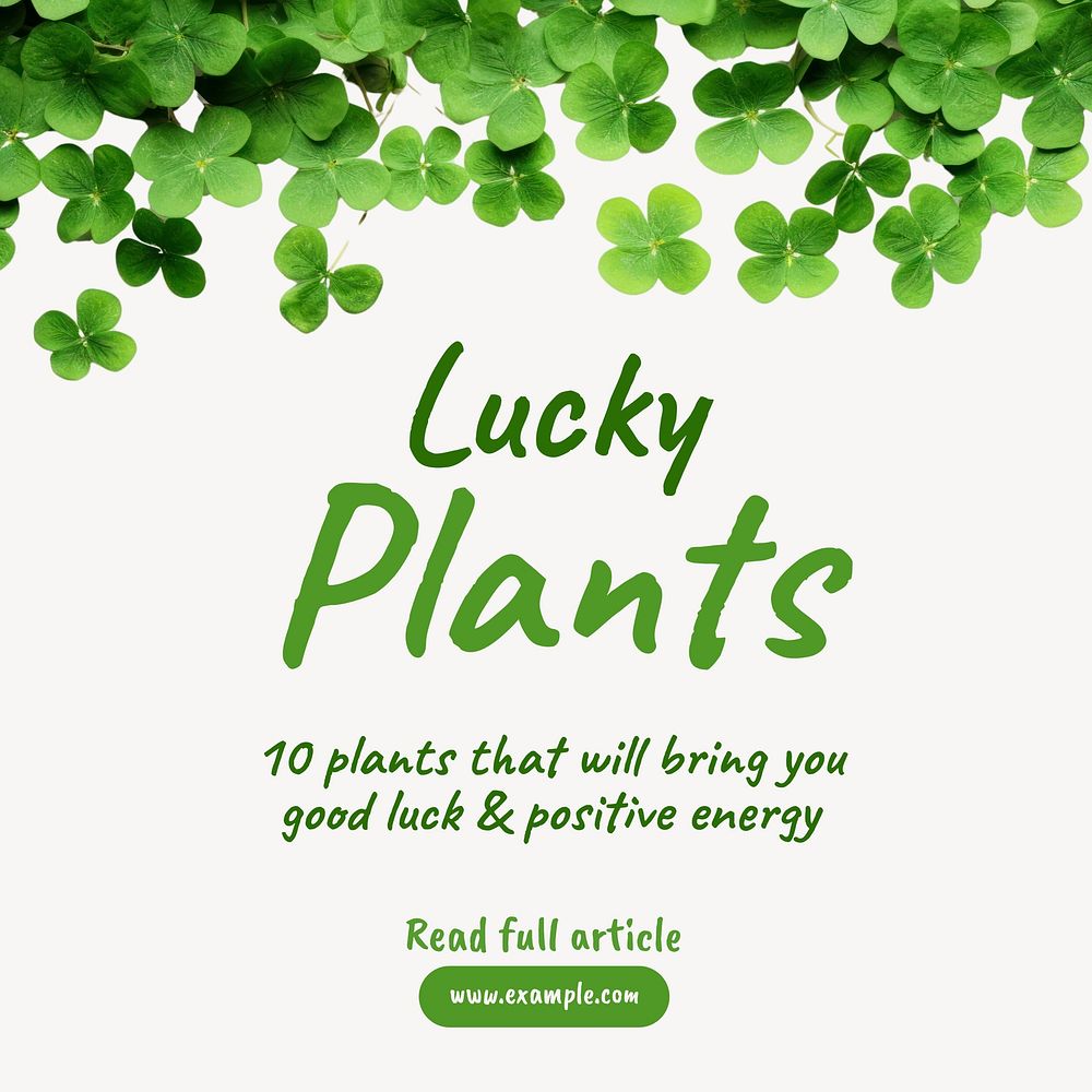 Lucky plants Facebook post template