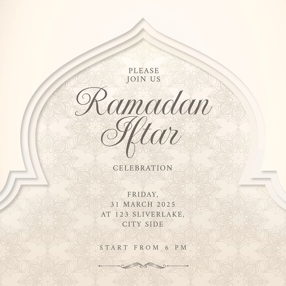 Ramadan iftar Facebook post template