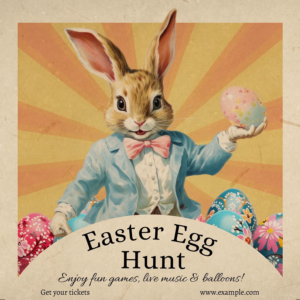 Easter egg hunt  Instagram post template