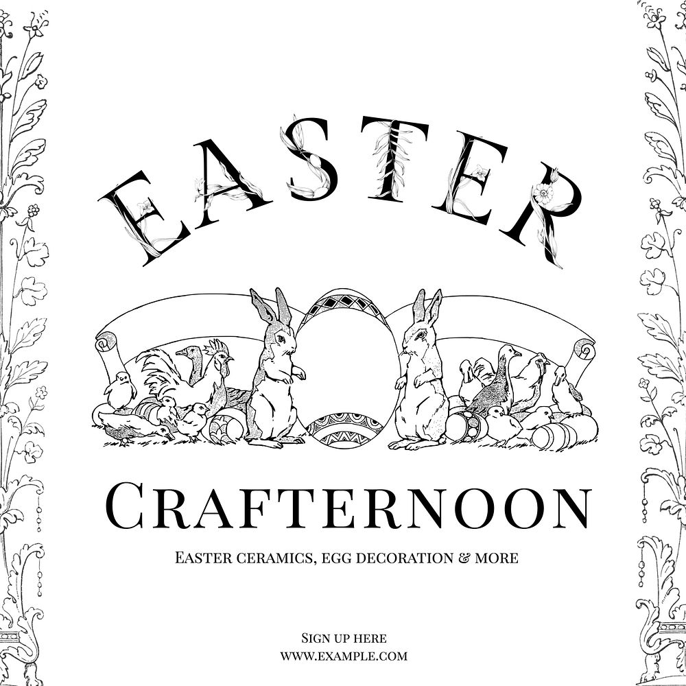 Easter crafts Facebook post template