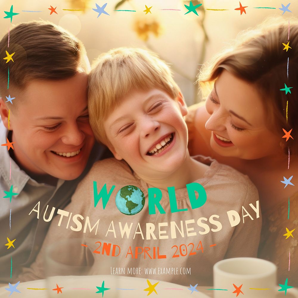 World Autism Day Instagram post template