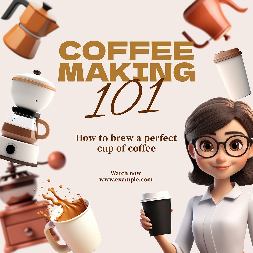 Coffee making 101 Instagram post template