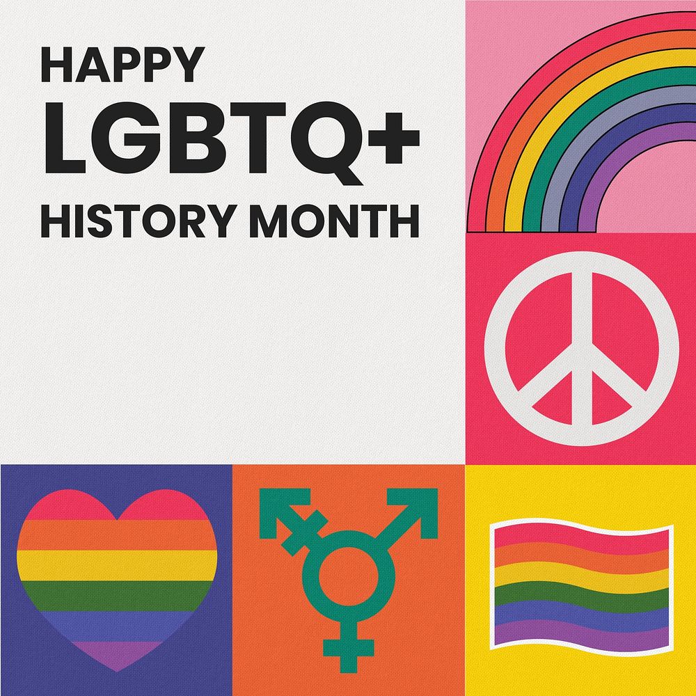 LGBTQ+ history month Instagram post template