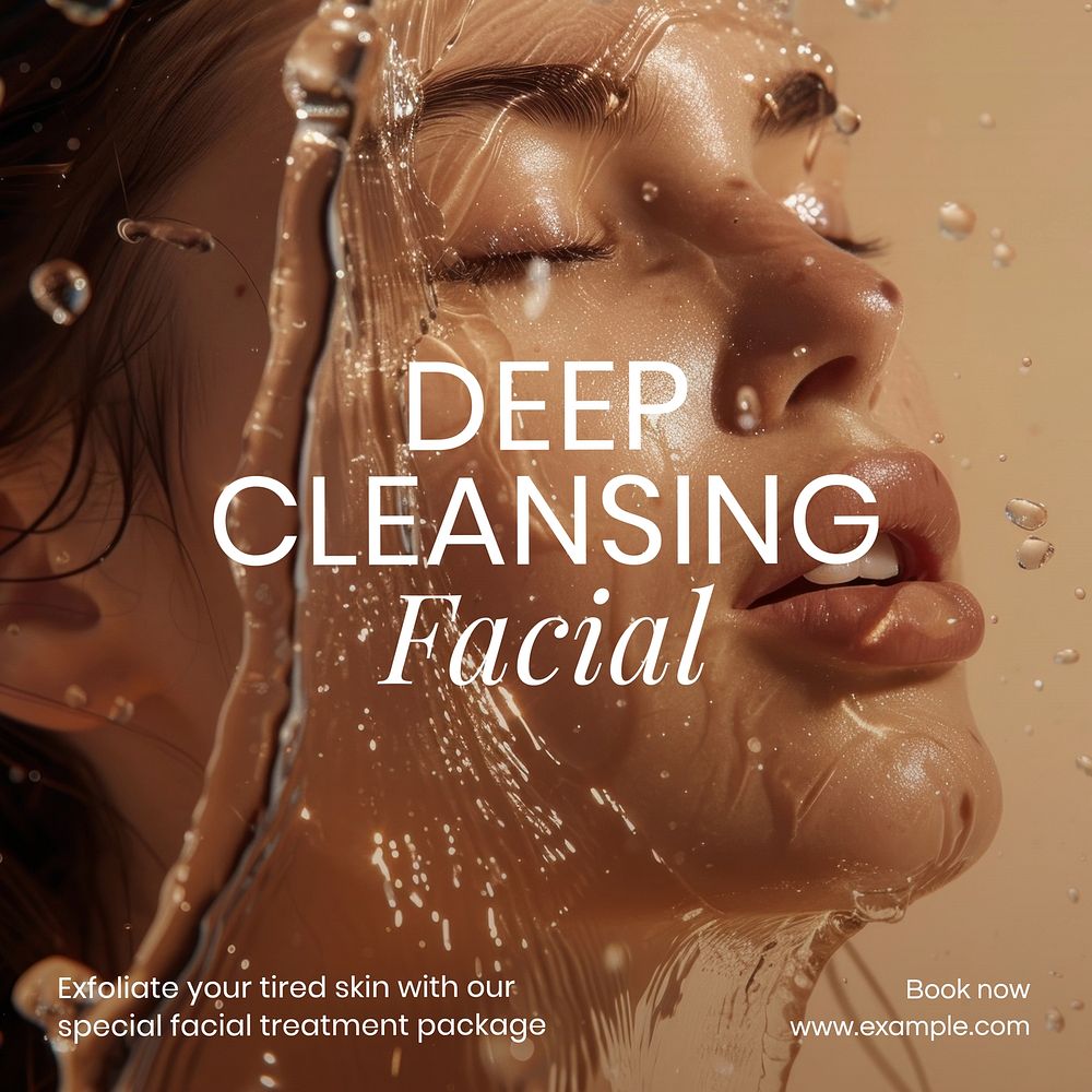 Deep cleansing facial Facebook post template