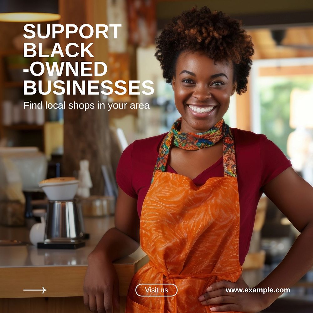 Support black-owned businesses Instagram post template