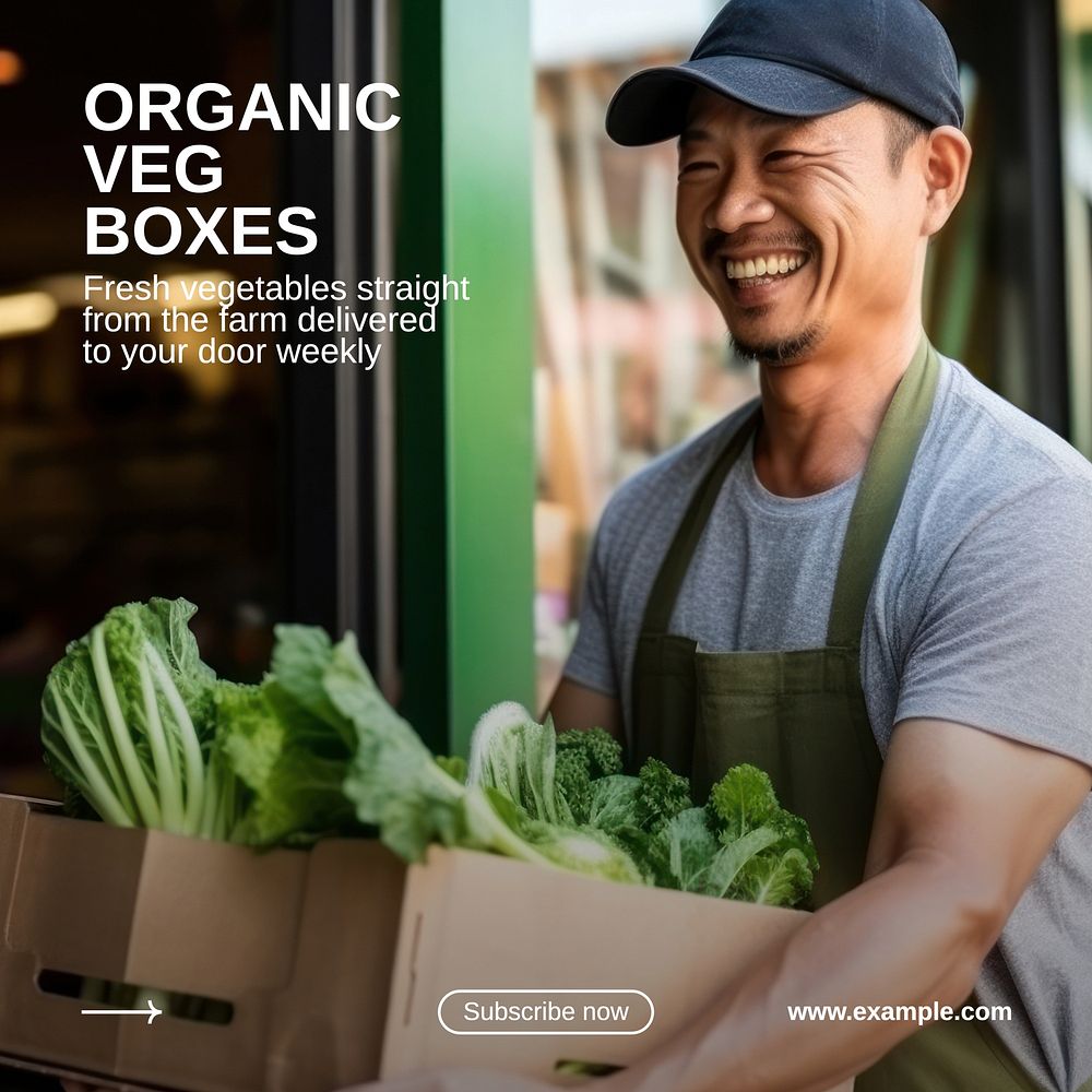 Organic vegetable delivery Instagram post template