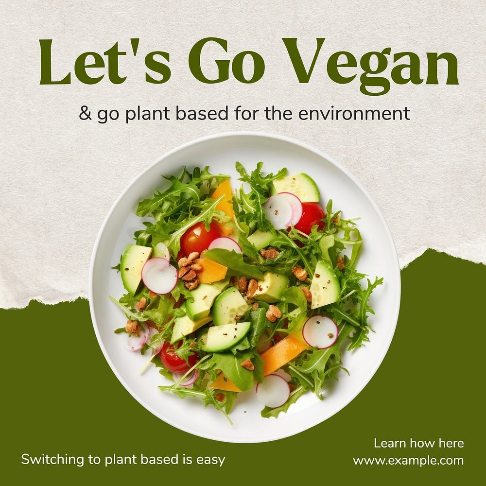 Go vegan Instagram post template