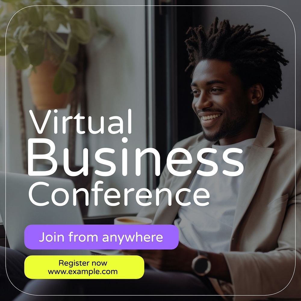 Virtual business conference Instagram post template