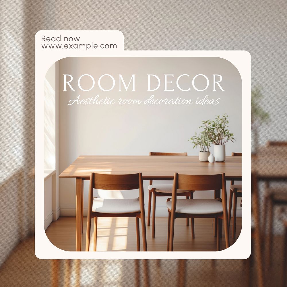 Room decor ideas Instagram post template