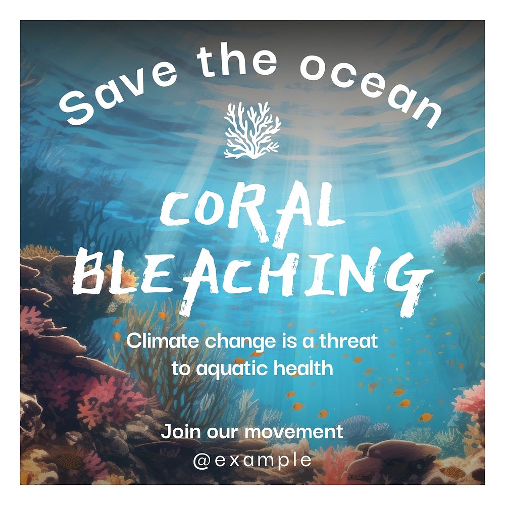 Save the ocean Instagram post template