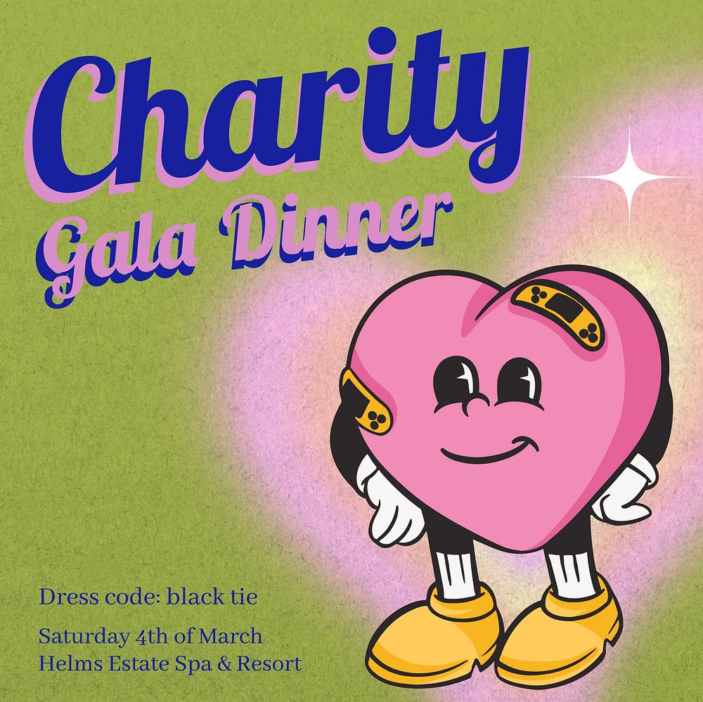 Charity gala dinner Instagram post template