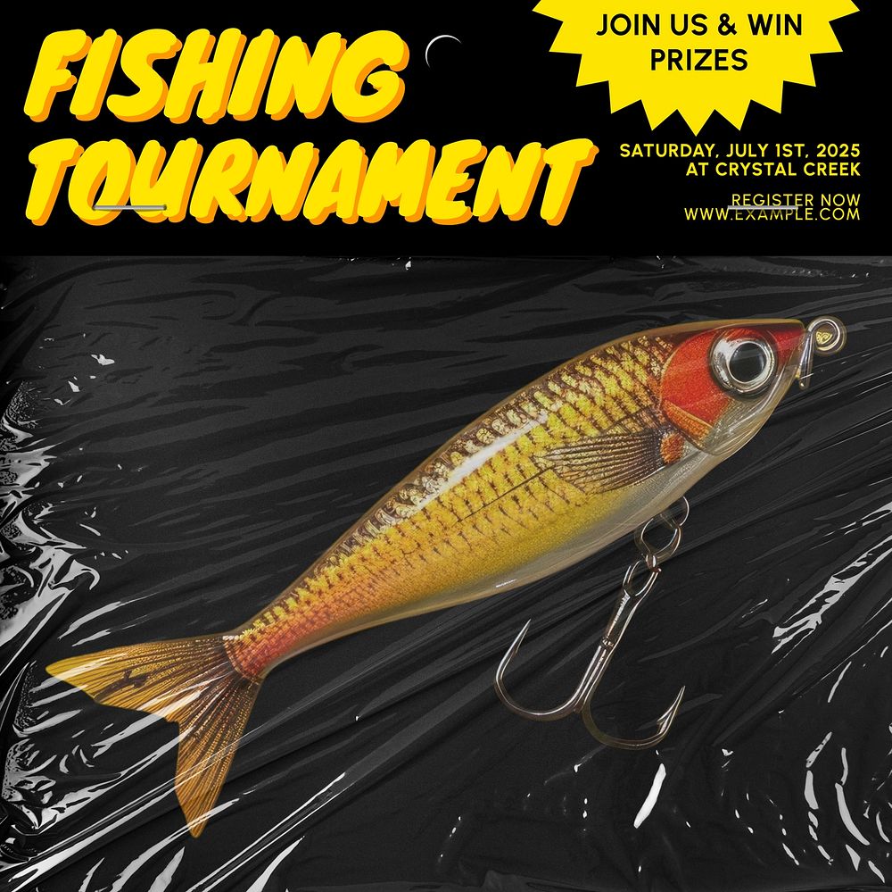 Fishing tournament Instagram post template