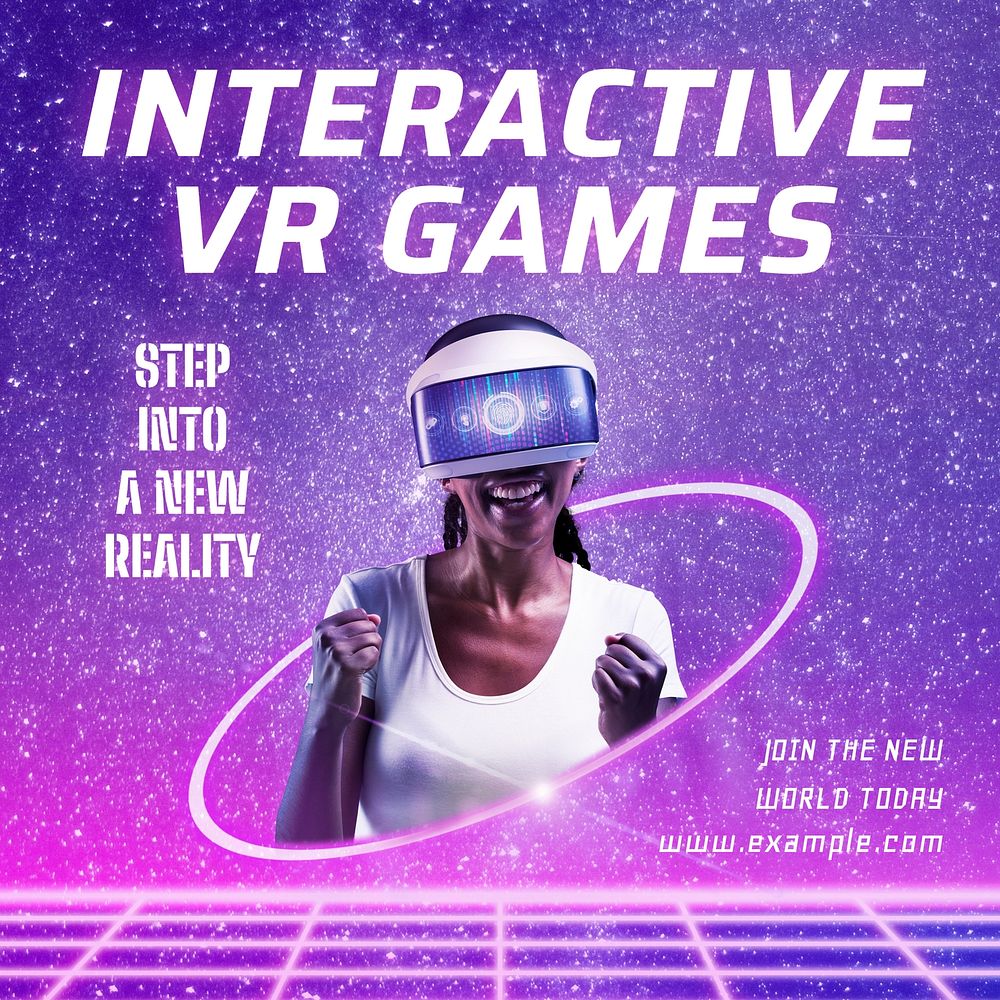 VR games Instagram post template