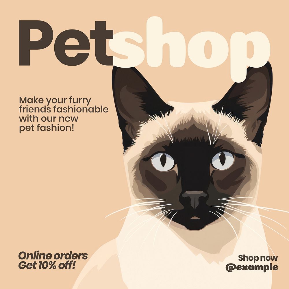 Pet shop Instagram post template, editable social media design