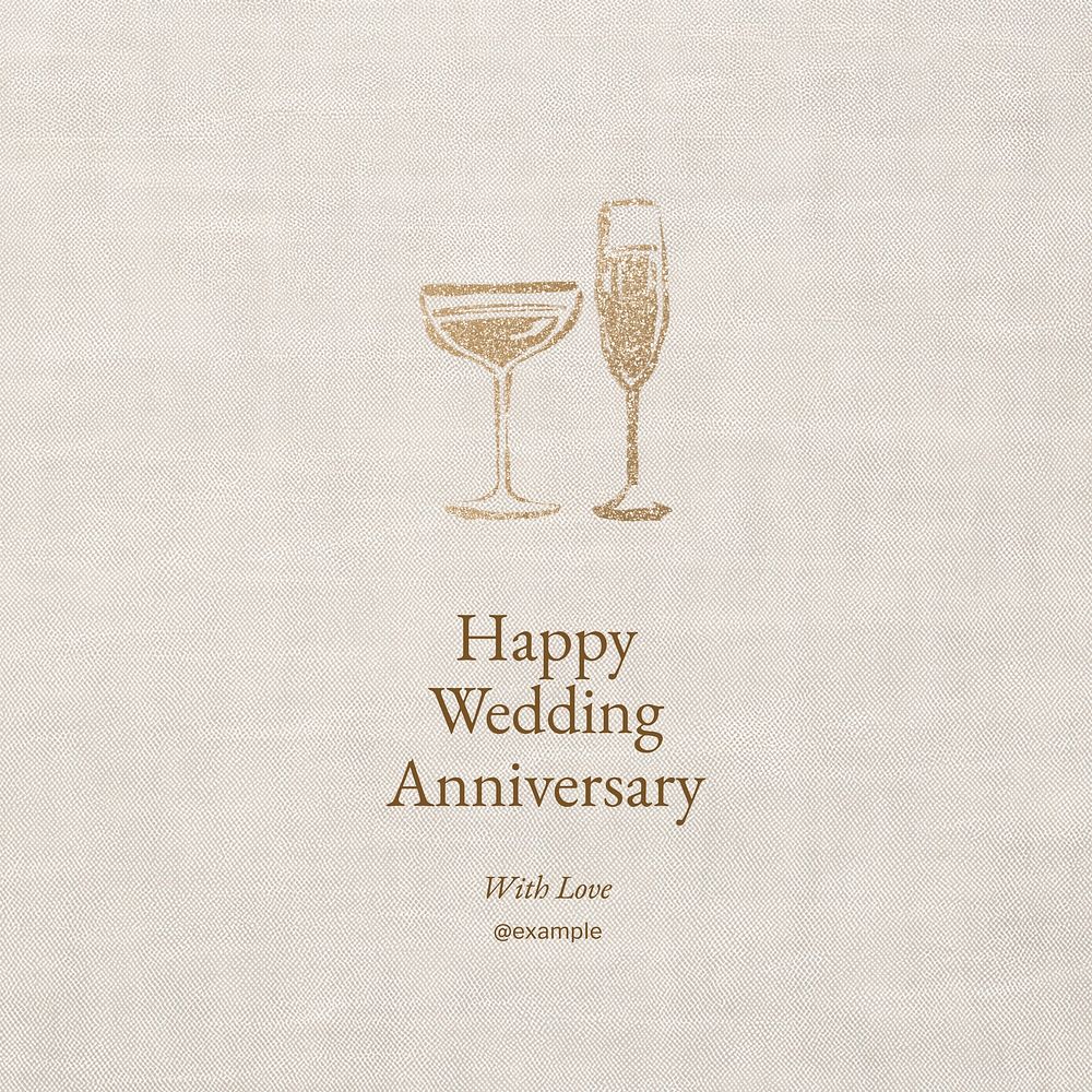 Happy wedding anniversary  Instagram post template