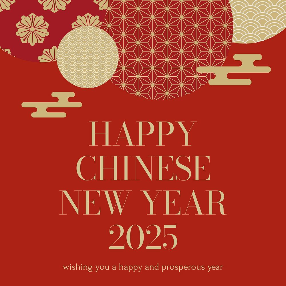 Chinese new year card Instagram post template