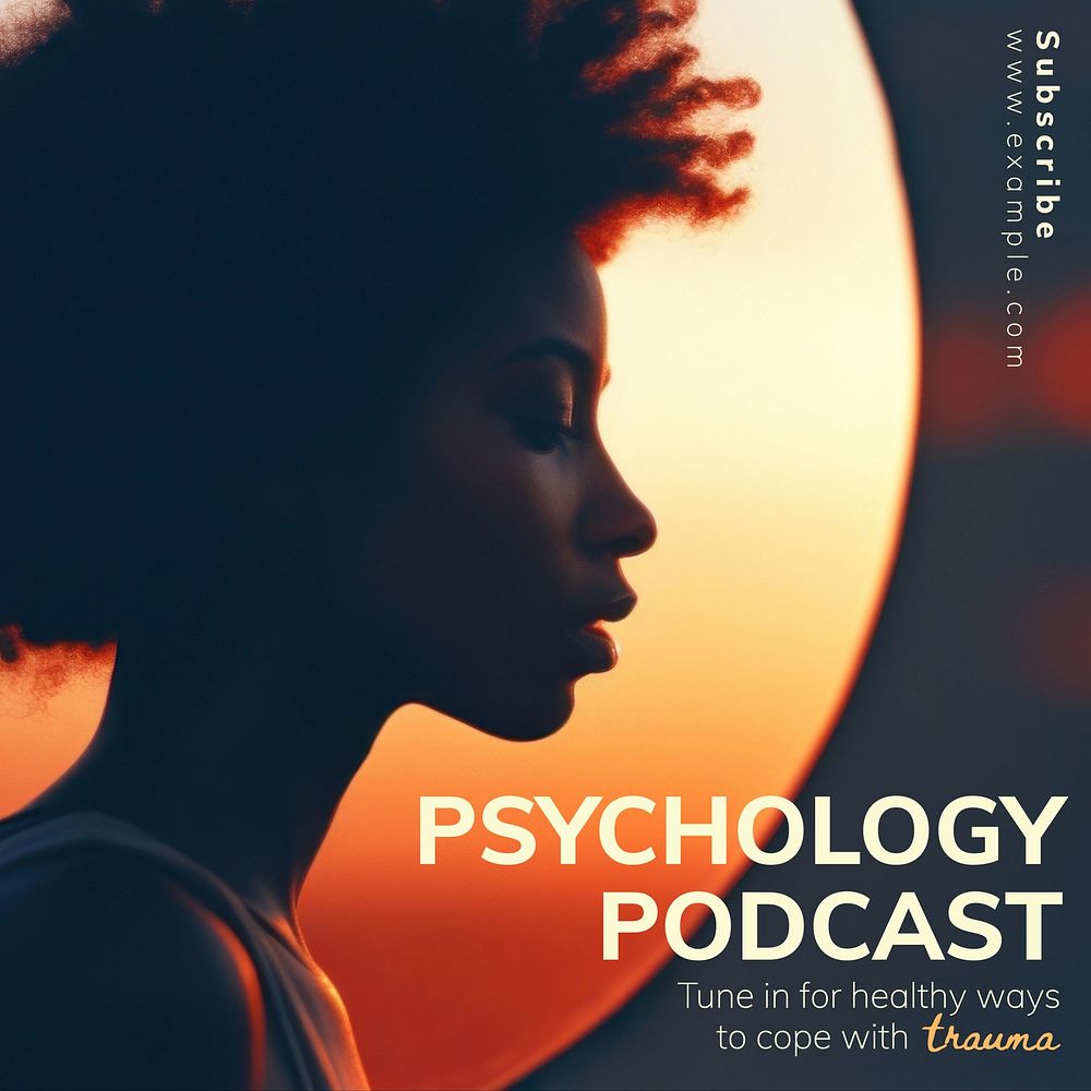 Psychology podcast Instagram post template