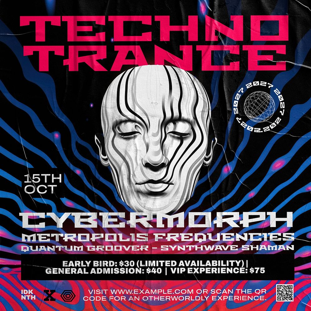 Techno Trance Instagram post template