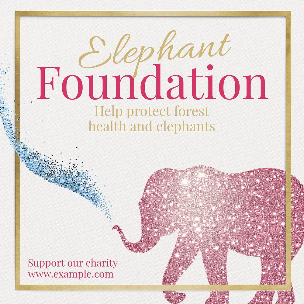 Elephant foundation Instagram post template