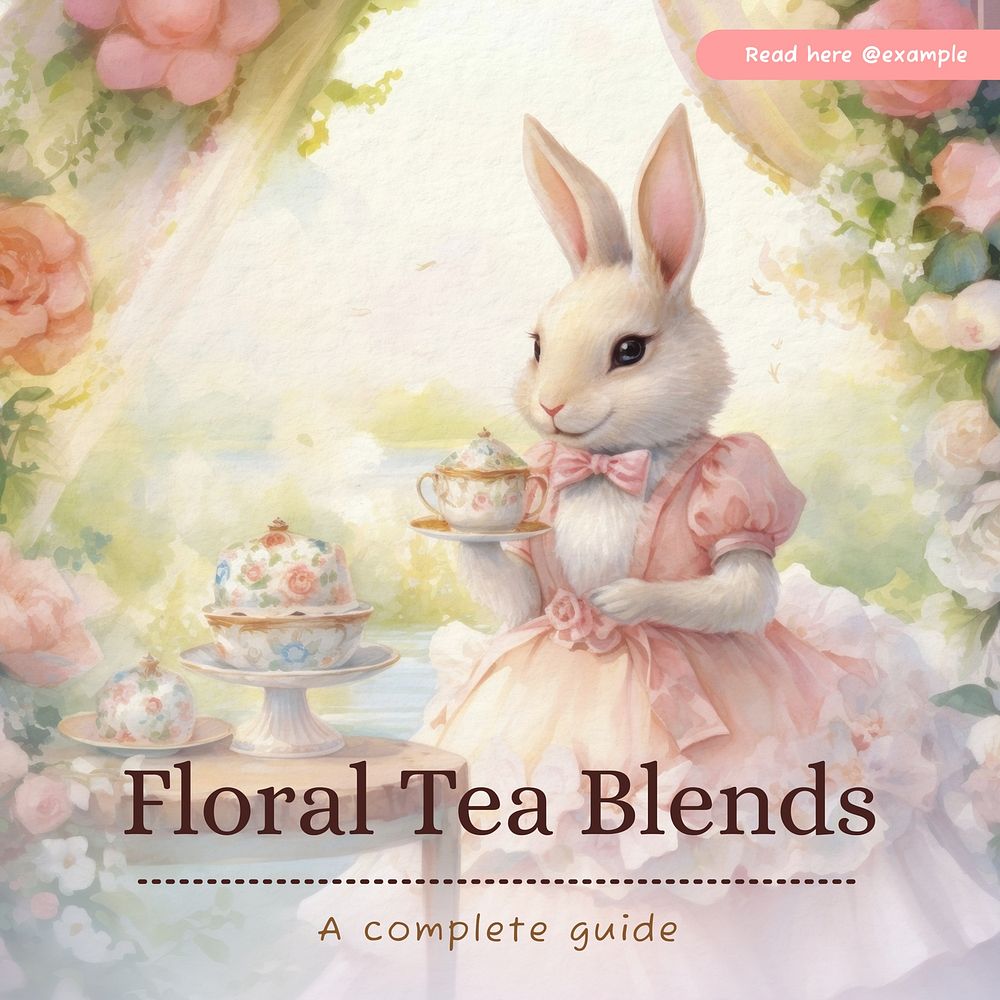 Floral tea blends Facebook post template