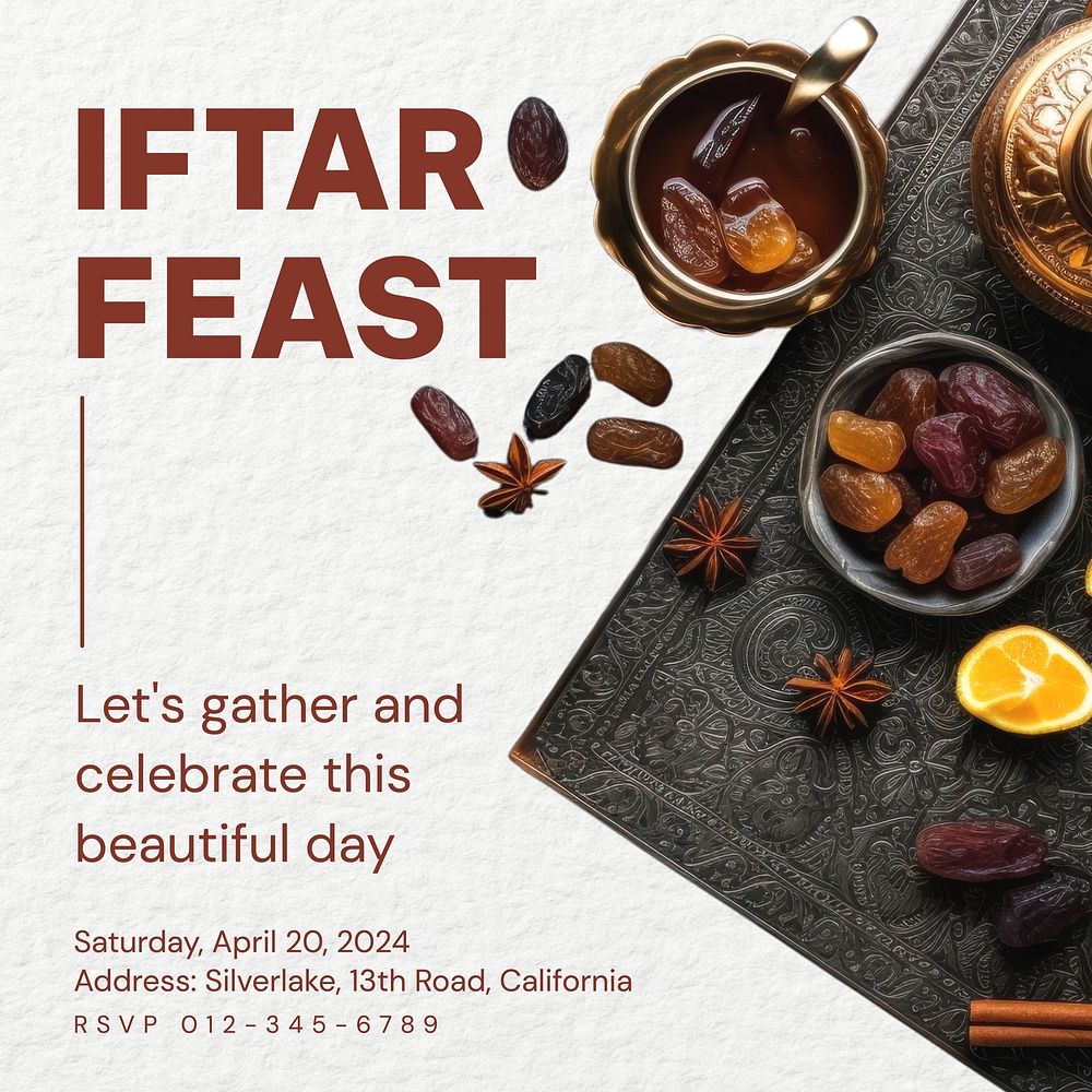 Iftar feast Facebook post template