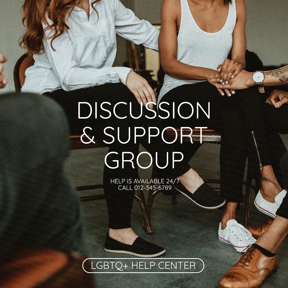 Discussion & support group Instagram post template