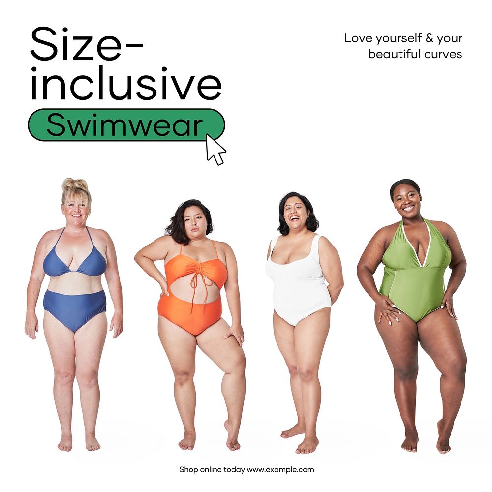 Size-inclusive swimwear Instagram post template