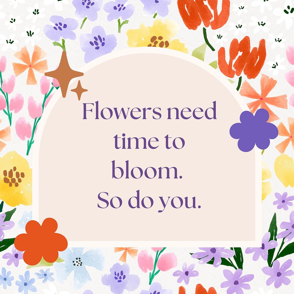 Flower & motivational quote Facebook post template