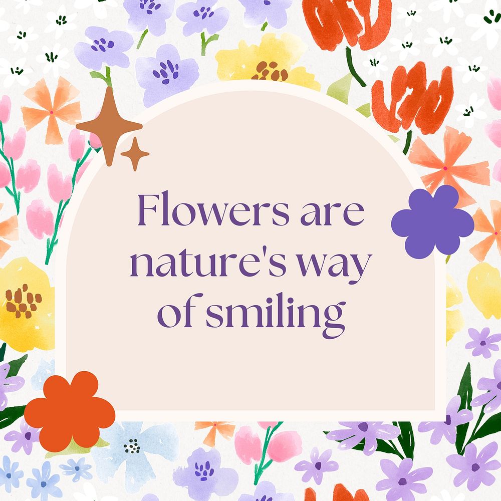 Flower quote Facebook post template