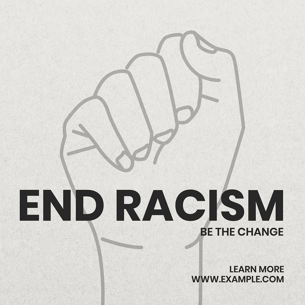 End racism Instagram post template