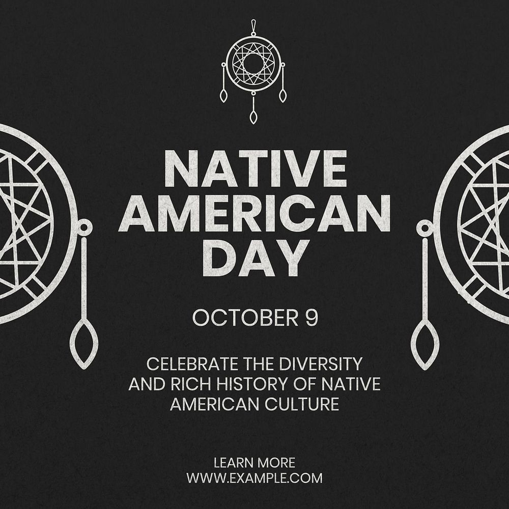 Native American day Instagram post template