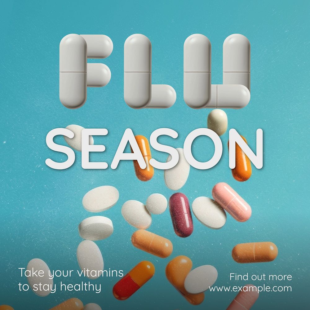 Flu season Facebook post template