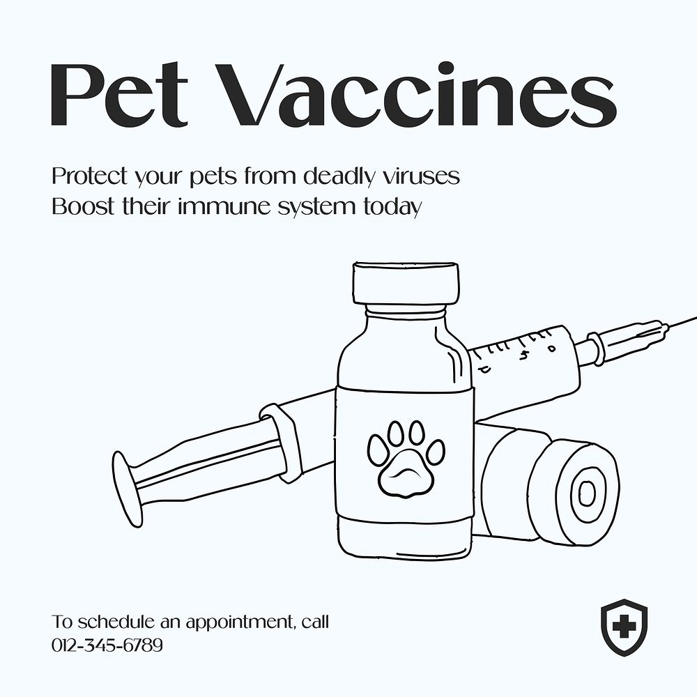 Pet vaccines Facebook post template