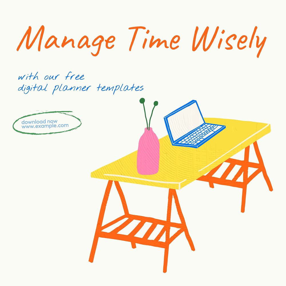 Manage time wisely Instagram post template
