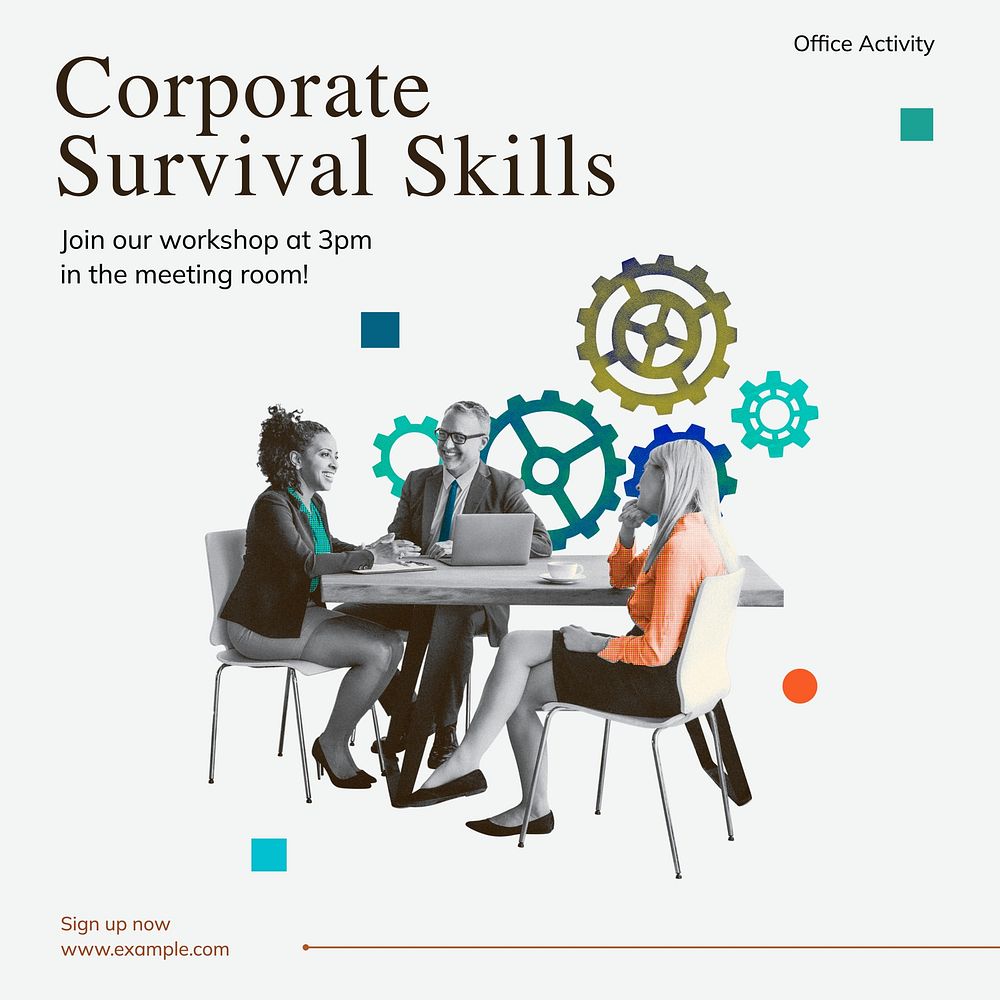 Corporate survival skills Instagram post template