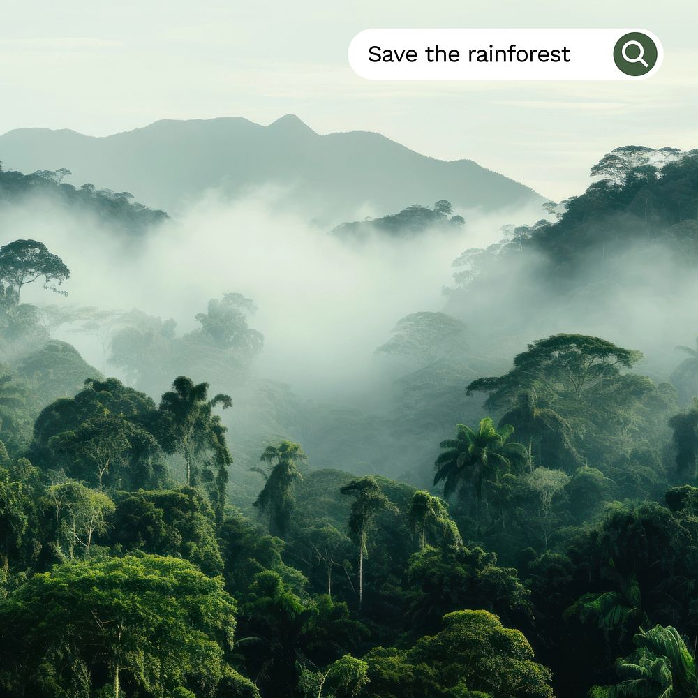 Save the rainforest Instagram post template