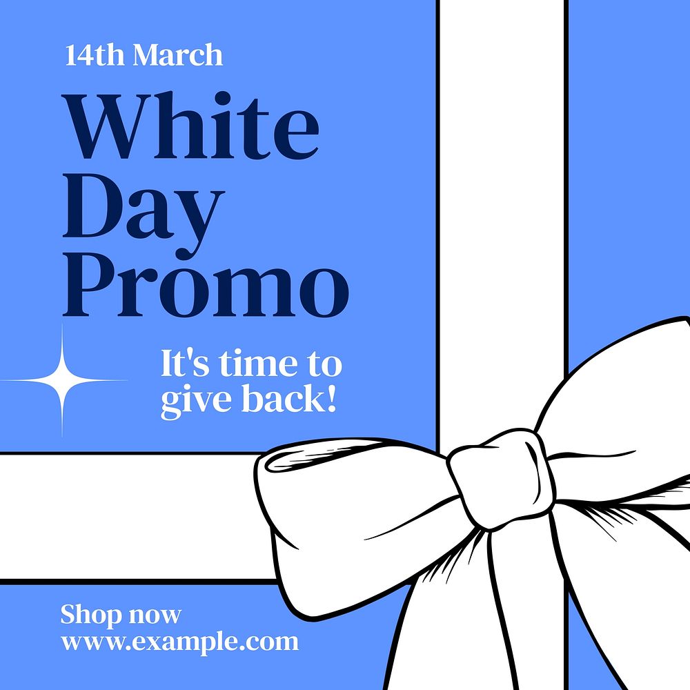White day promo Instagram post template