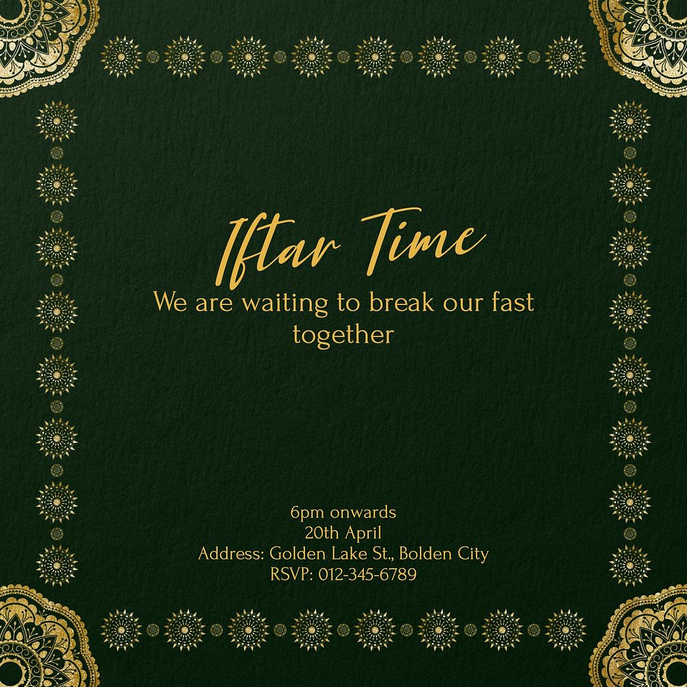 Iftar time Instagram post template