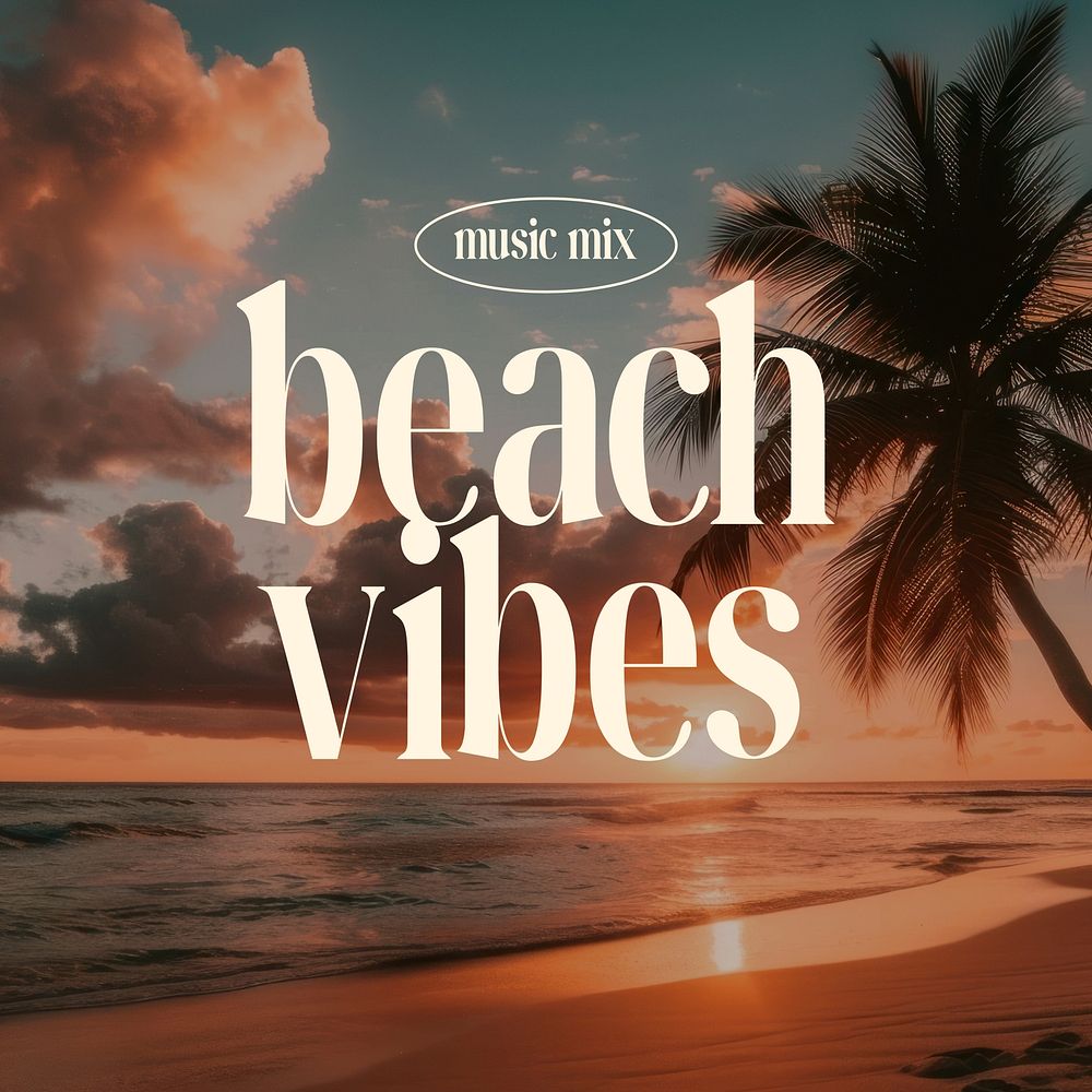 Beach vibes Instagram post template