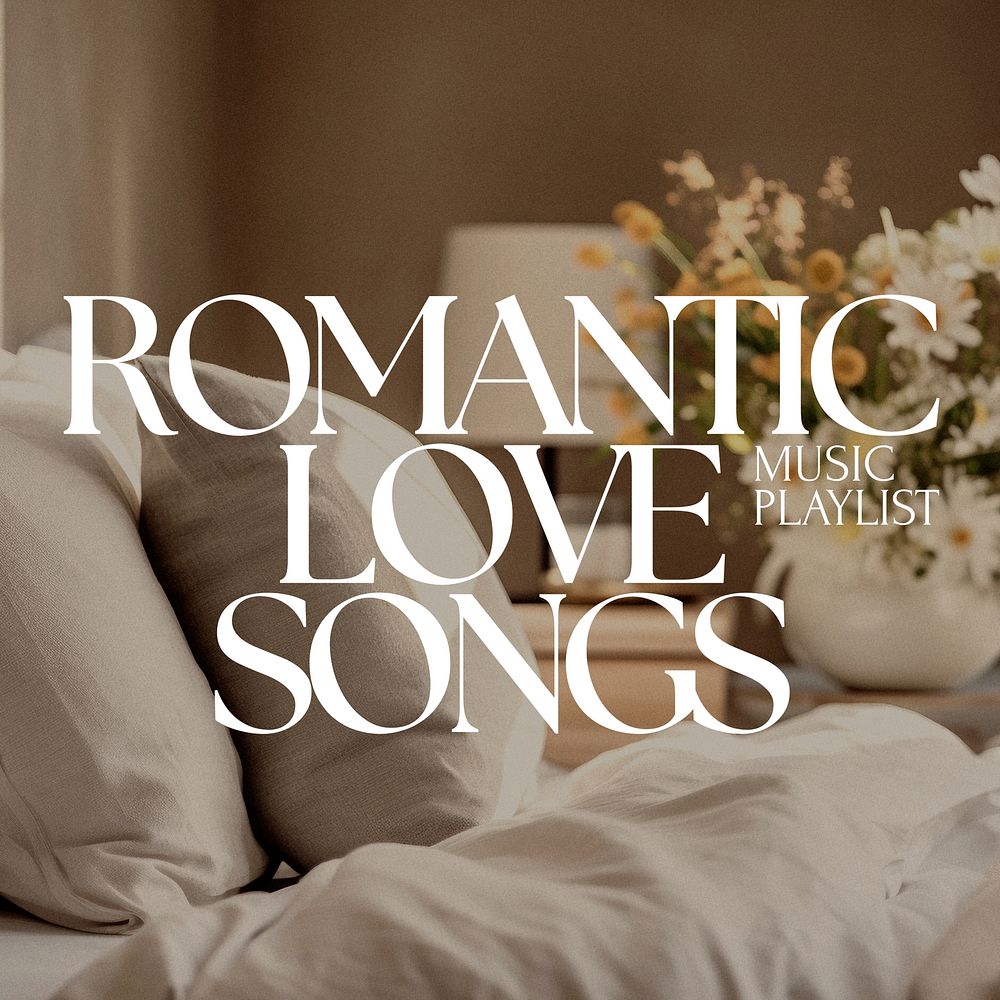 Romantic love songs Instagram post template