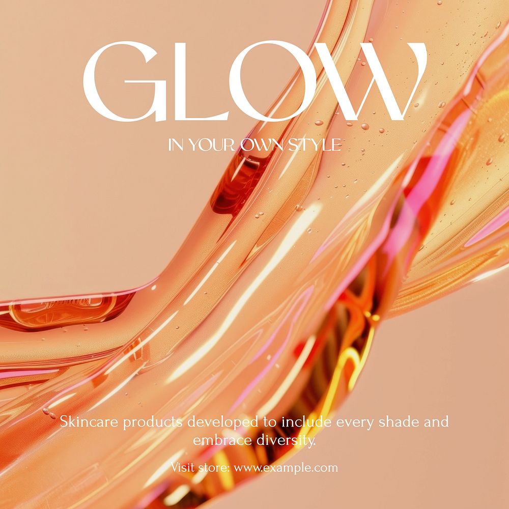 Glow beauty Instagram post template