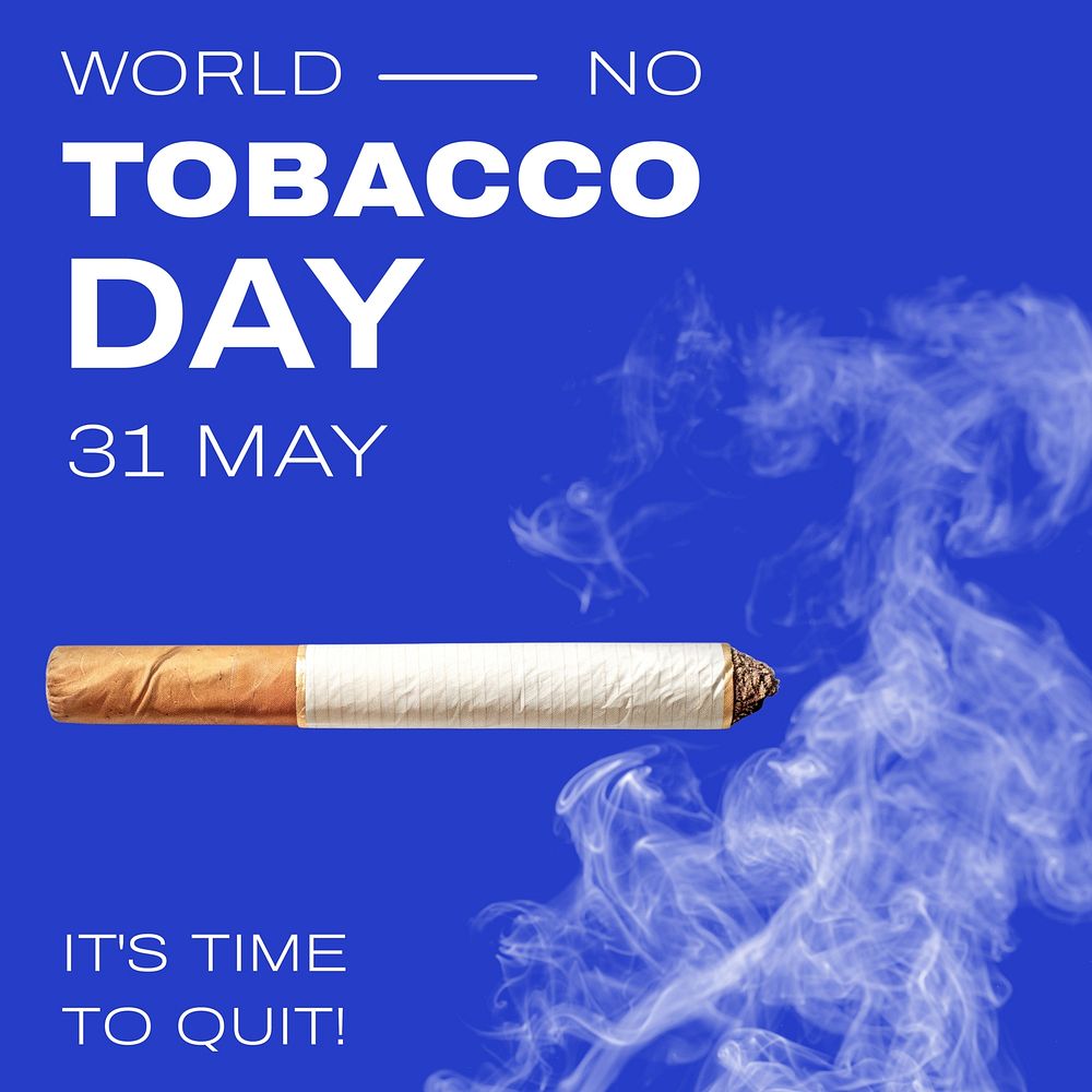 World no tobacco day Instagram post template