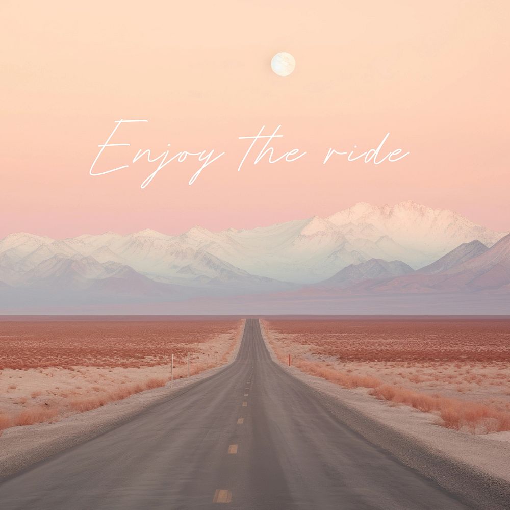 Enjoy the ride quote Instagram post template