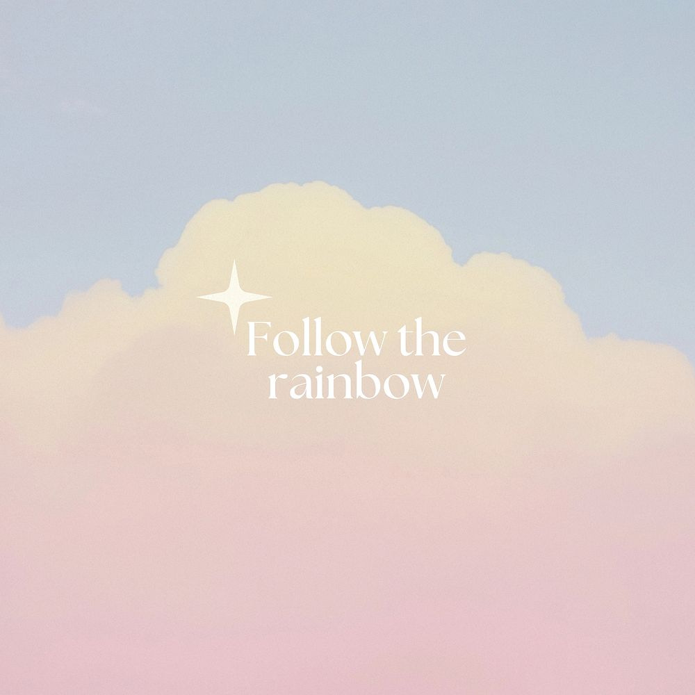 Follow the rainbow quote Instagram post template