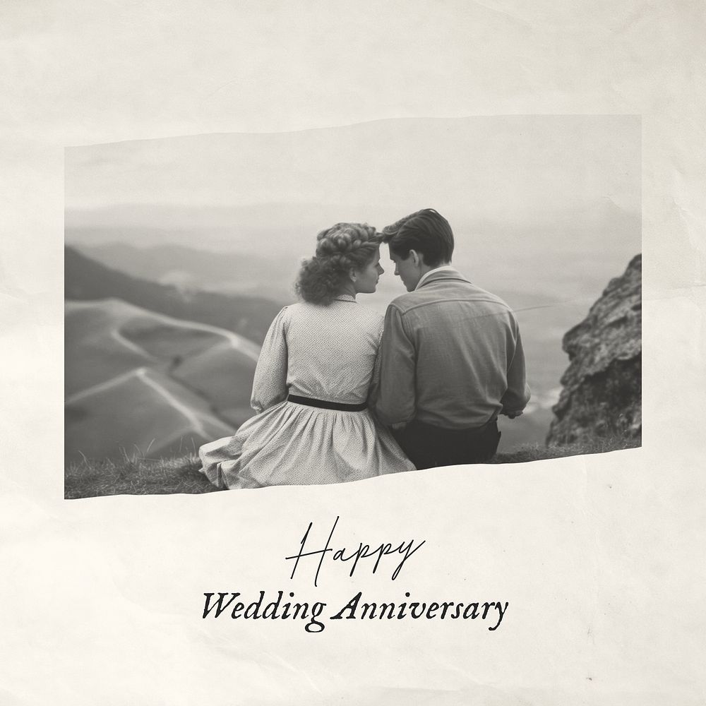 Happy wedding anniversary quote Instagram post template